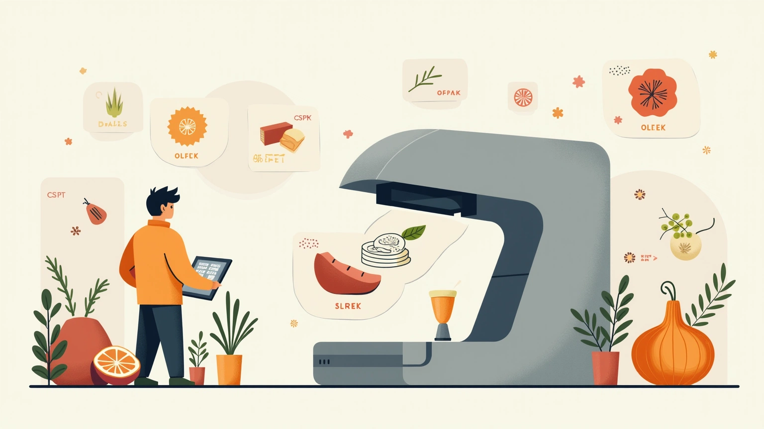 Person using a phone to scan an ingredient label while comparing packaged foods in a grocery aisle